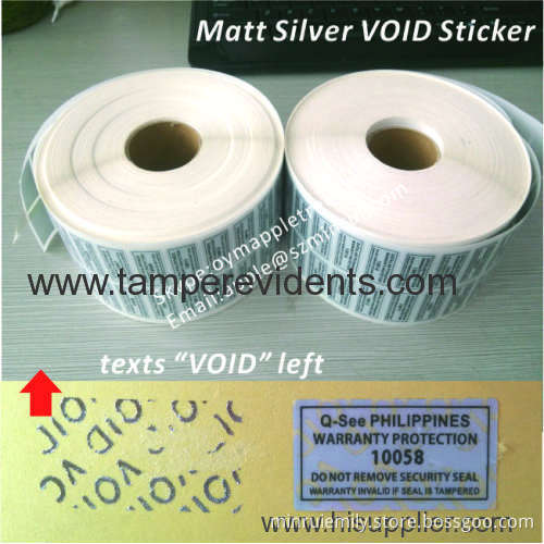 Silver Void Sticker With Serial Numbers,glossy Silver Warranty Void Sticker,warranty Valid If Seal Tampered Stickers 